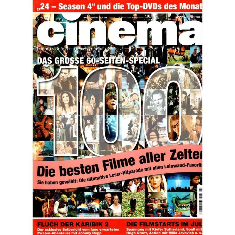CINEMA 7/06 Juli 2006 - Die besten Filme aller Zeiten