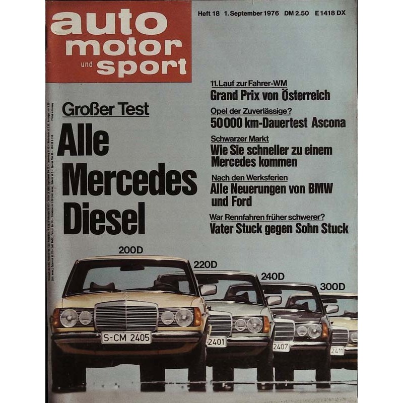 auto motor & sport Heft 18 / 1 September 1976 - Mercedes Diesel