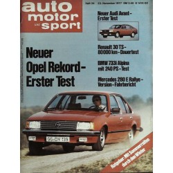 auto motor & sport Heft 24 / 23 November 1977 - Neuer Opel Rekord