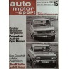 auto motor & sport Heft 15 / 22 Juli 1967 - Audi 80 & Opel Rekord