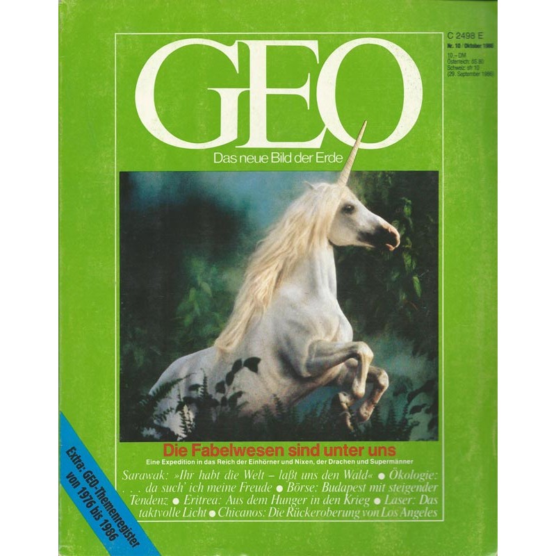 Geo Nr. 10 / Oktober 1986 - Die Fabelwesen sind unter uns