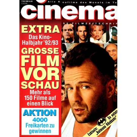 CINEMA 7/92 Juli 1992 - Bruce Willis in Altmans Player