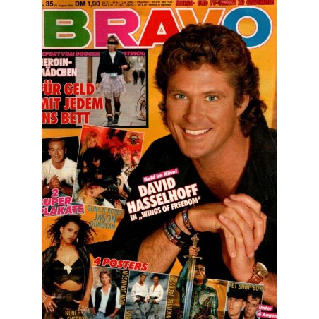 BRAVO Nr.35 / 24 August 1989 - David Hasselhoff im Kino