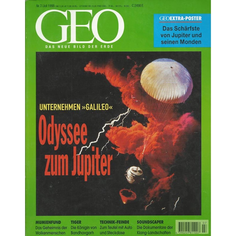 Geo Nr. 7 / Juli 1998 - Odysee zum Jupiter