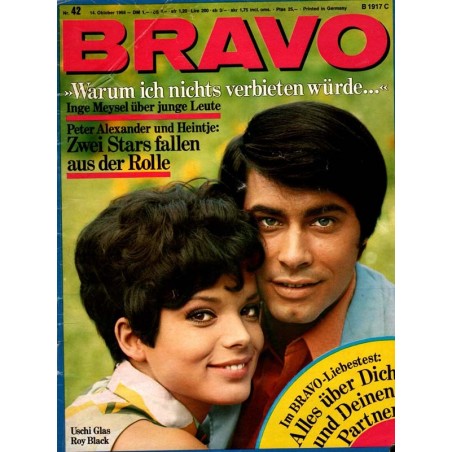 BRAVO Nr.42 / 14 Oktober 1968 - Roy Black & Uschi Glas