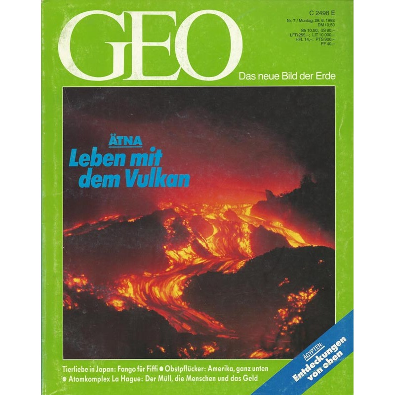 Geo Nr. 7 / Juli 1992 - Ätna Leben mit dem Vulkan