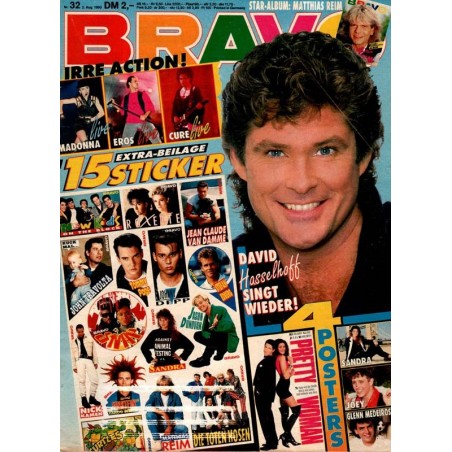 BRAVO Nr.32 / 2 August 1990 - David Hasselhoff singt wieder!