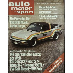 auto motor & sport Heft 3 / 2 Februar 1977 - Porsche turbo targa