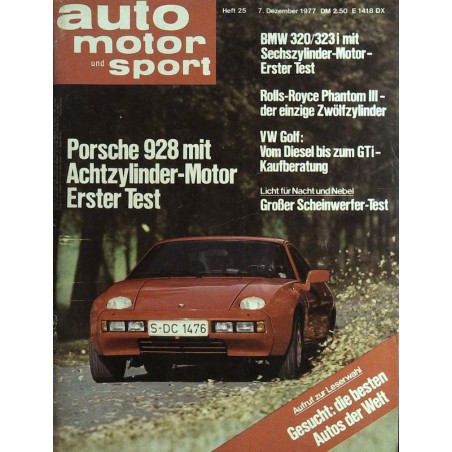 auto motor & sport Heft 25 / 7 Dezember 1977 - Porsche 928