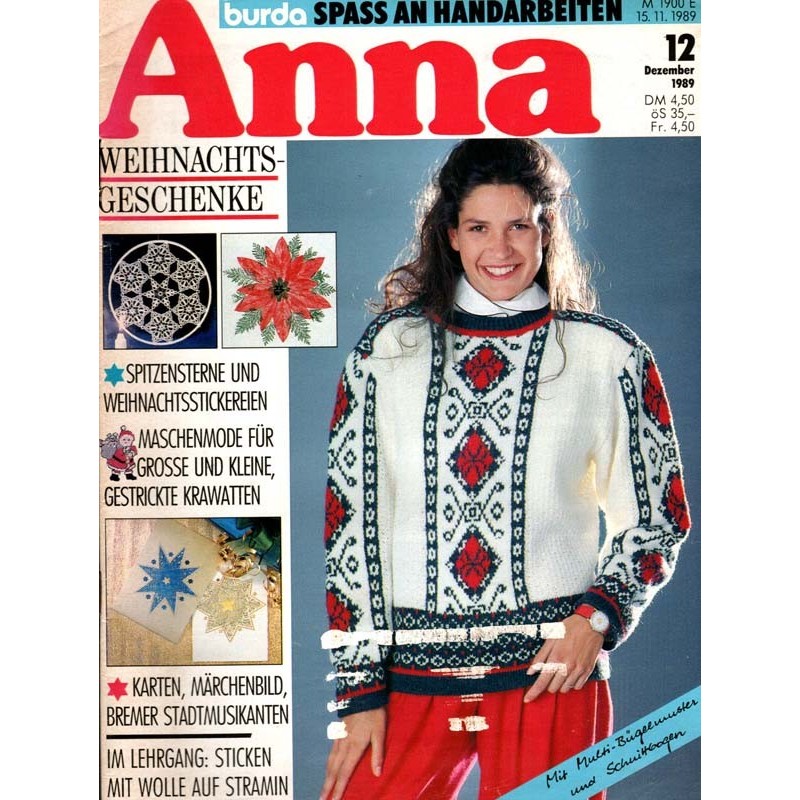 Anna burda Spaß an Handarbeiten 12/Dezember 1989 - Weihnachten
