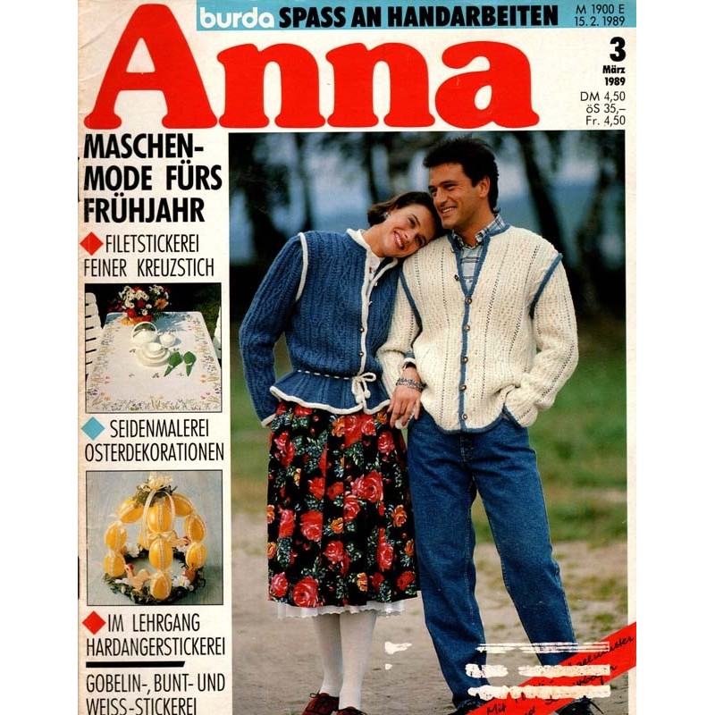 Anna burda Spaß an Handarbeiten 3/März 1989 - Maschenmode