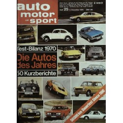 auto motor & sport Heft 25 / 5 Dezember 1970 - Die Autos des Jahres
