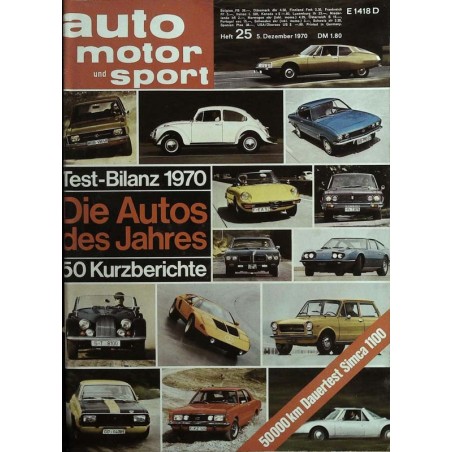 auto motor & sport Heft 25 / 5 Dezember 1970 - Die Autos des Jahres
