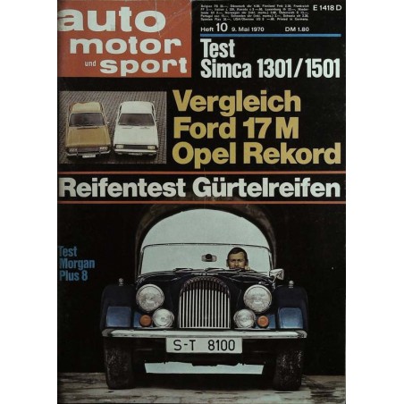 auto motor & sport Heft 10 / 9 Mai 1970 - Test Morgan Plus 8