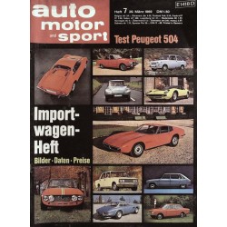 auto motor & sport Heft 7 / 29 März 1969 - Importwagen