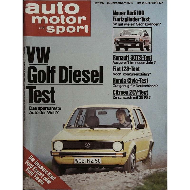 auto motor & sport Heft 25 / 8 Dezember 1976 - VW Golf Diesel