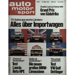 auto motor & sport Heft 7 / 27 März 1976 - Importwagen