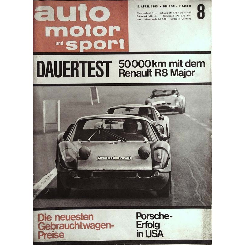 auto motor & sport Heft 8 / 17 April 1965 - Renault R8 Major