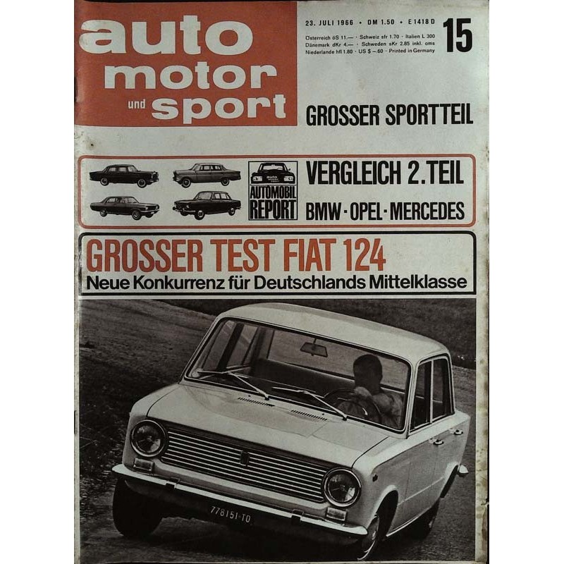 auto motor & sport Heft 15 / 23 Juli 1966 - Fiat 124