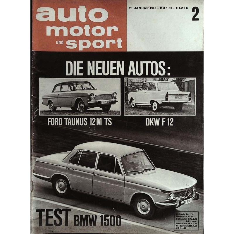 auto motor & sport Heft 2 / 26 Januar 1963 - BMW 1500
