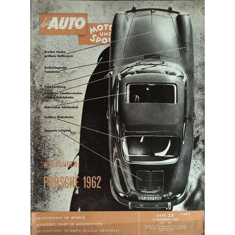 auto motor & sport Heft 25 / 2 Dezember 1961 - Porsche 1962