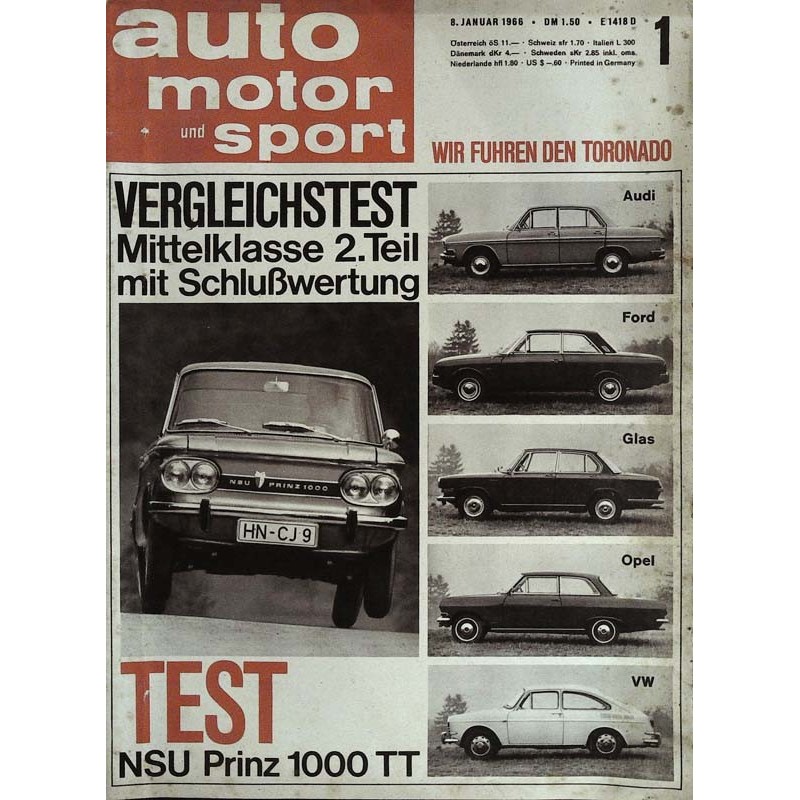 auto motor & sport Heft 1 / 8 Januar 1966 - NSU Prinz 1000 TT