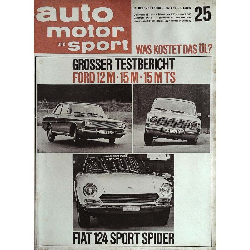 auto motor & sport Heft 25 / 10 Dezember 1966 - Testbericht
