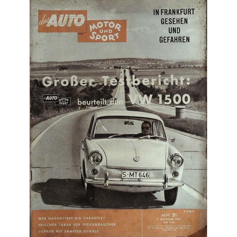 auto motor & sport Heft 21 / 7 Oktober 1961 - VW 1500