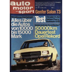auto motor & sport Heft 7 / 31 März 1973 - Opel Rekord