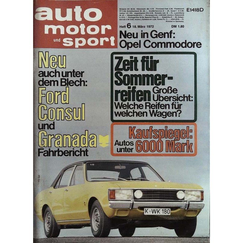 auto motor & sport Heft 6 / 18 März 1972 - Ford Granada