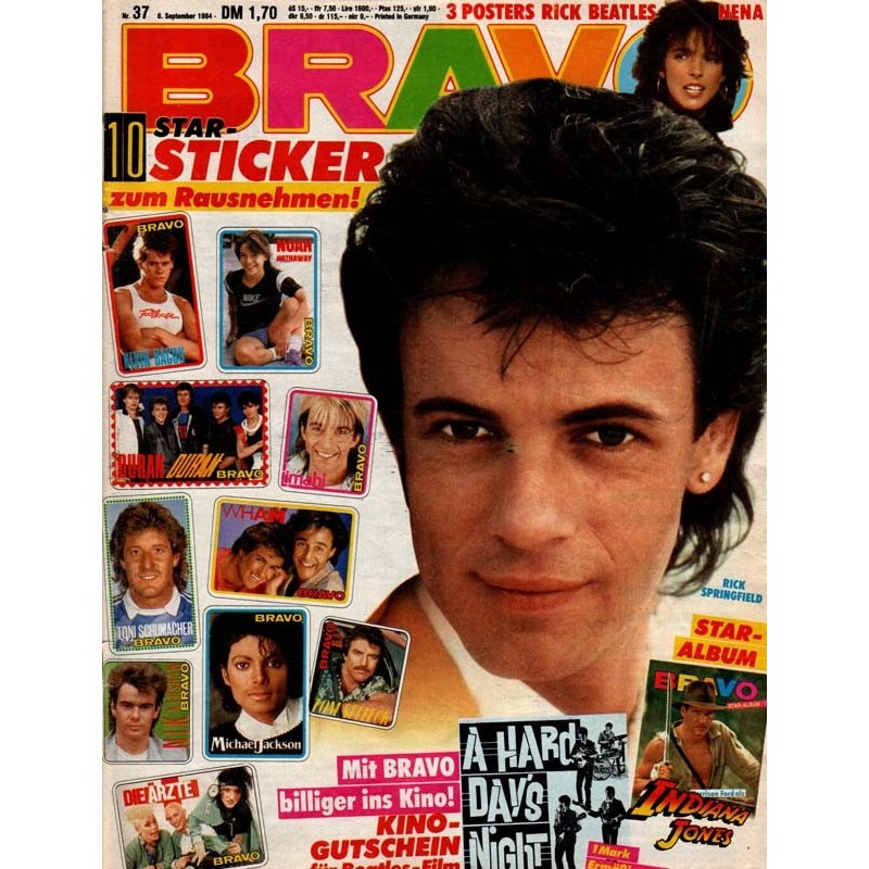 BRAVO Nr.37 / 6 September 1984 - Rick Springfield