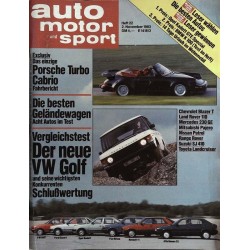 auto motor & sport Heft 22 / 2 November 1983 - Porsche Turbo