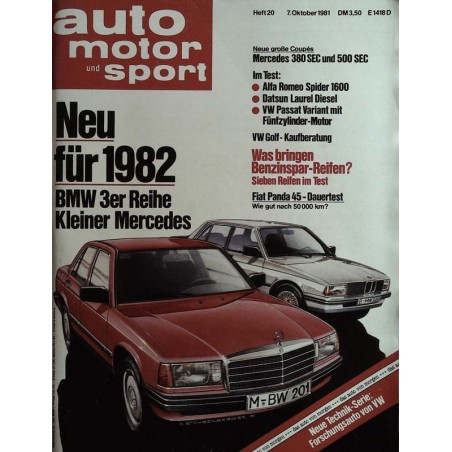 auto motor & sport Heft 20 / 7 Oktober 1981 - BMW & Mercedes