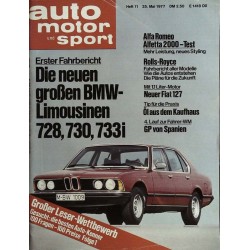 auto motor & sport Heft 11 / 25 Mai 1977 - BMW Limousinen