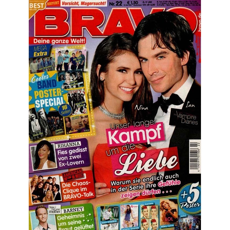 BRAVO Nr.22 / 23 Mai 2012 - Nina und Ian von Vampire Diaries
