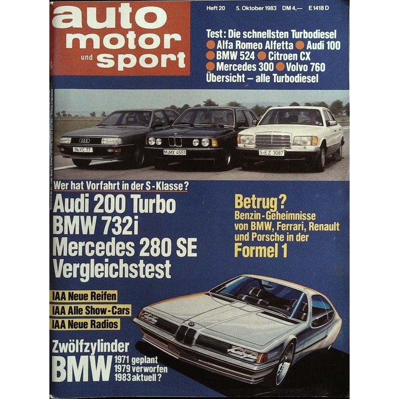 auto motor & sport Heft 20 / 5 Oktober 1983 - BMW Zwölfzylinder