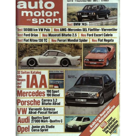 auto motor & sport Heft 18 / 7 September 1983 - Die neuen auf der IAA