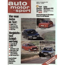 auto motor & sport Heft 25 / 16 Dezember 1981 - Autos im Test