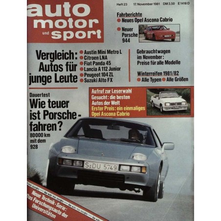 auto motor & sport Heft 23 / 17 November 1981 - Porsche 928