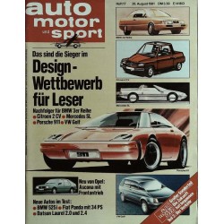 auto motor & sport Heft 17 / 26 August 1981 - Design Wettbewerb