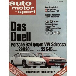 auto motor & sport Heft 16 / 12 August 1981 - Das Duell
