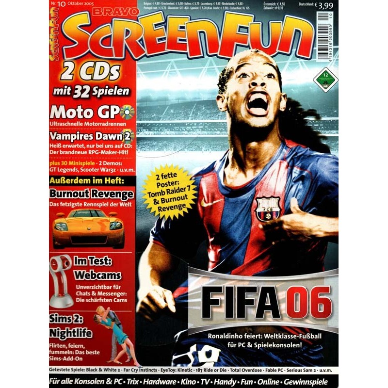 Bravo Screenfun Nr. 10 / Oktober 2005 - Fifa 06 CD / DVD