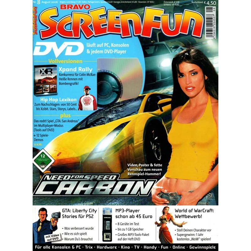 Bravo Screenfun Nr. 8 / August 2006 - Need for Speed Carbon DVD / DVD
