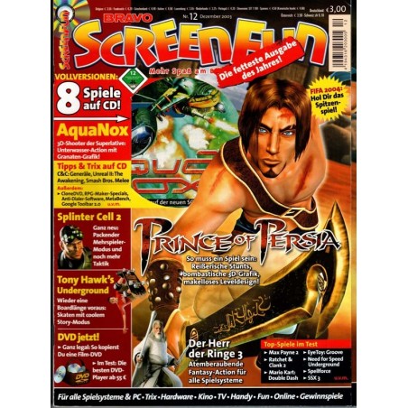 Bravo Screenfun Nr. 12 / Dezember 2003 - Prince of Persia CD / DVD