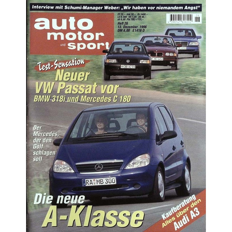 auto motor & sport Heft 26 / 13 Dezember 1996 - A-Klasse