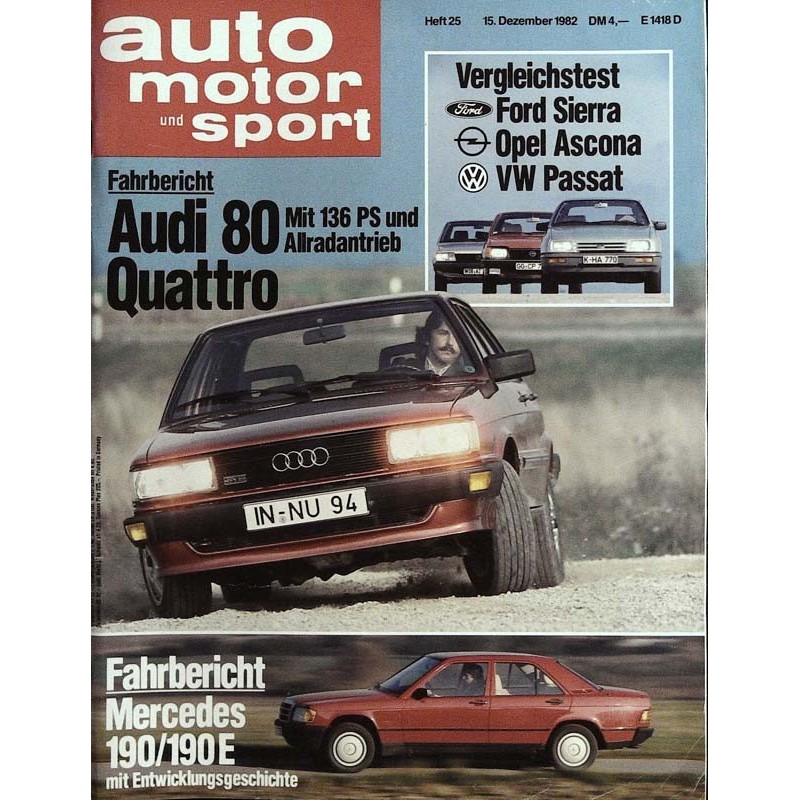 auto motor & sport Heft 25 / 15 Dezember 1982 - Audi 80 Quattro