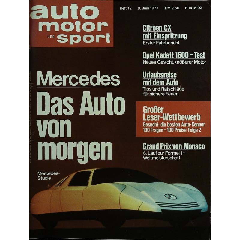 auto motor & sport Heft 12 / 8 Juni 1977 - Das Auto von morgen
