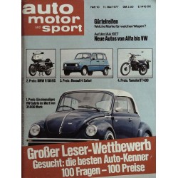auto motor & sport Heft 10 / 11 Mai 1977 - Leser Wettbewerb