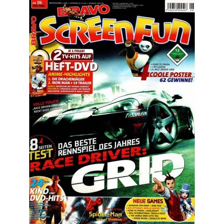 Bravo Screenfun Nr. 6 / Juni 2008 - Race Driver Grid CD / DVD
