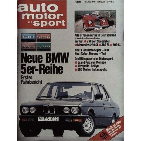 auto motor & sport Heft 12 / 16 Juni 1981 - BMW 5er Reihe